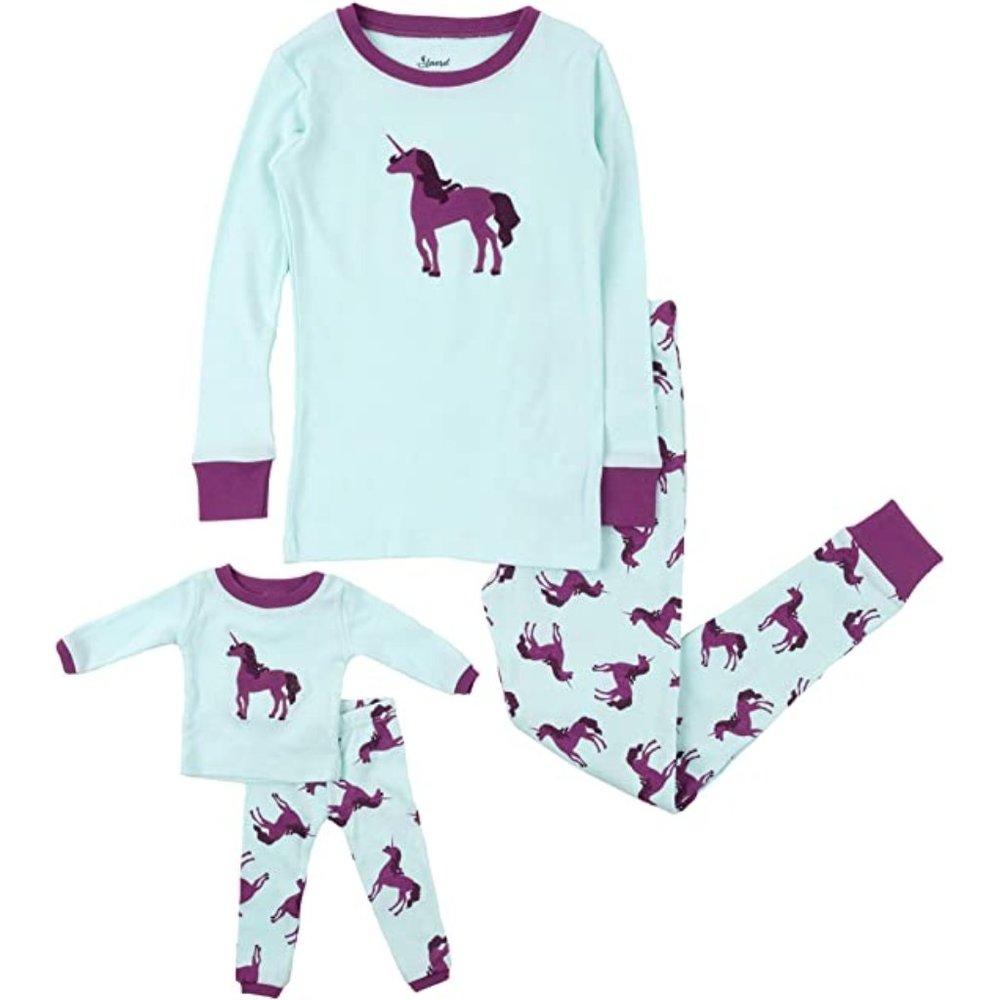Leveret Kids & Toddler 2T Unicorn Matching Pajamas
